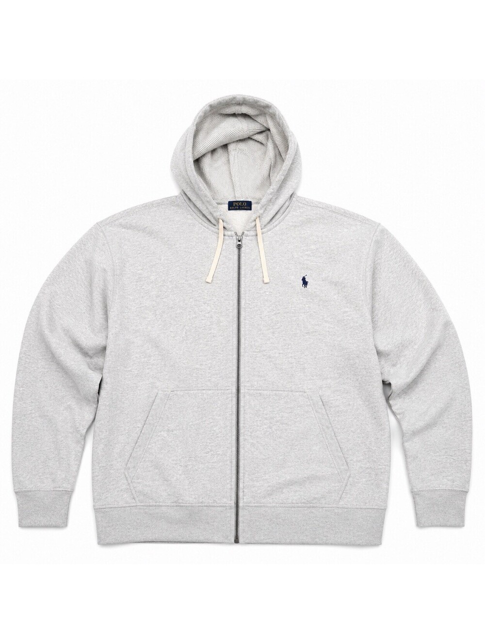 Polo Ralph Lauren Jacket Men's 4XB Light Grey Fleece Lined Full Zip Hoodie NWOT